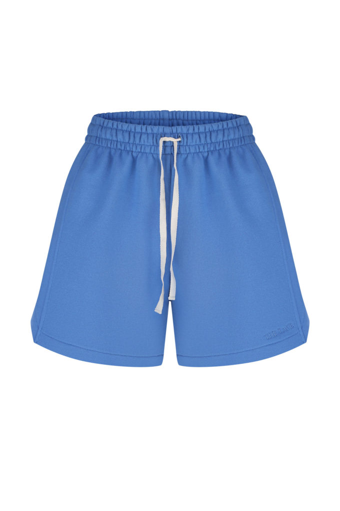 Leisure shorts with embroidery in blue photo 5