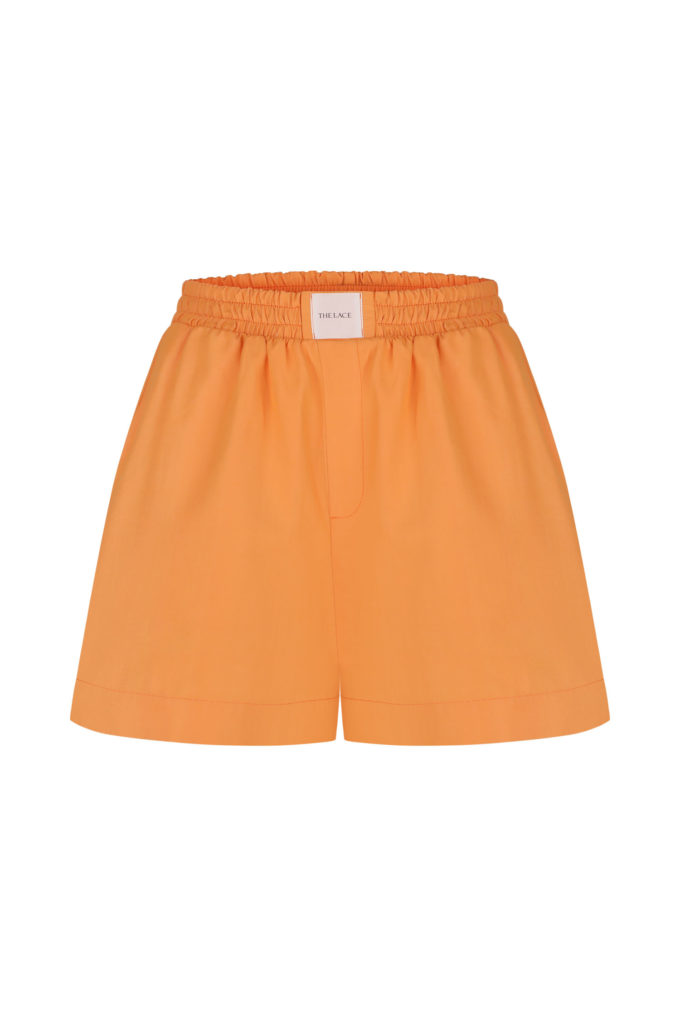 Oversized light cotton shorts in orange photo 6