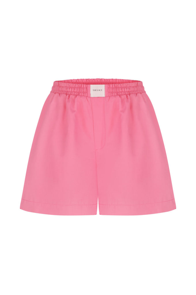Oversized light cotton shorts in pink photo 6