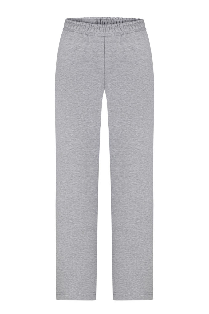 Straight fit pants in gray melange photo 3