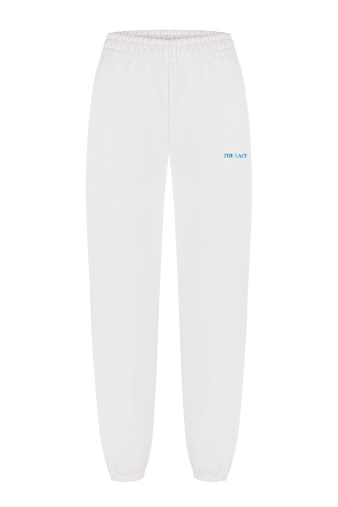 Jogger pants with embroidery in milk photo 5