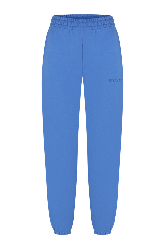 Jogger pants with embroidery in blue photo 3