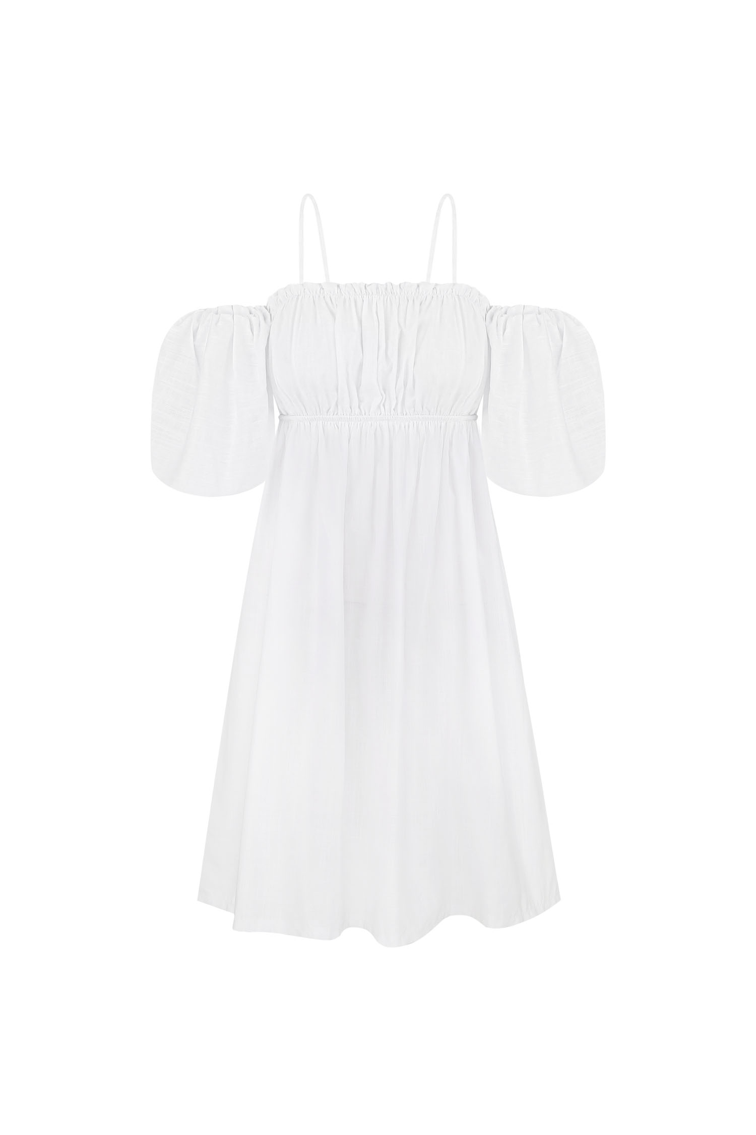 Сукня міні зі спущеними плечима біла (eco) - THE LACE фото 158864