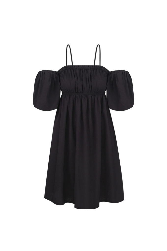 Сукня міні зі спущеними плечима чорна (eco) фото 5