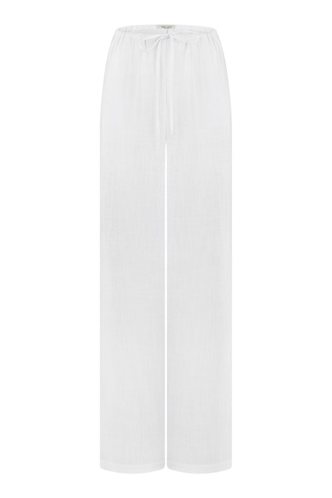 Oversized pants with tie in white (eco) photo 5