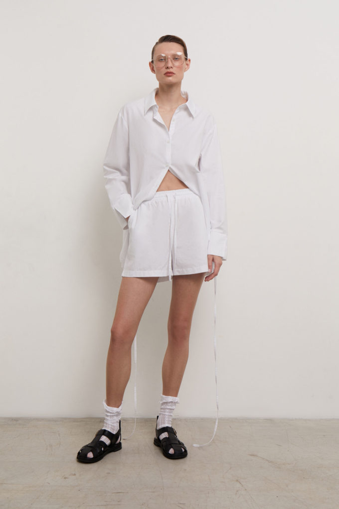 Shorts with elastic in white (eco) photo 2