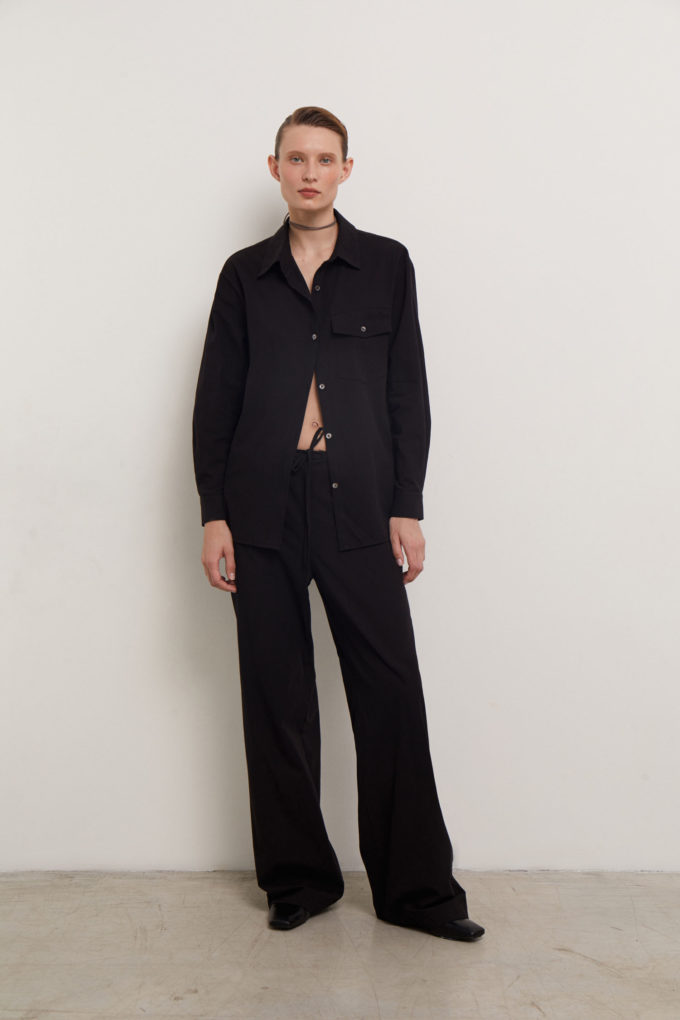 Oversized pants with tie in black (eco) photo 6