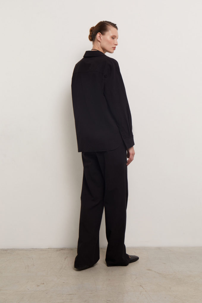 Oversized pants with tie in black (eco) photo 5