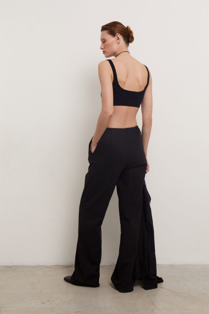 Oversized pants with tie in black (eco) photo 3