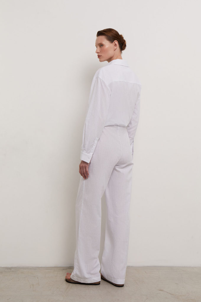 Oversized pants with tie in white (eco) photo 3