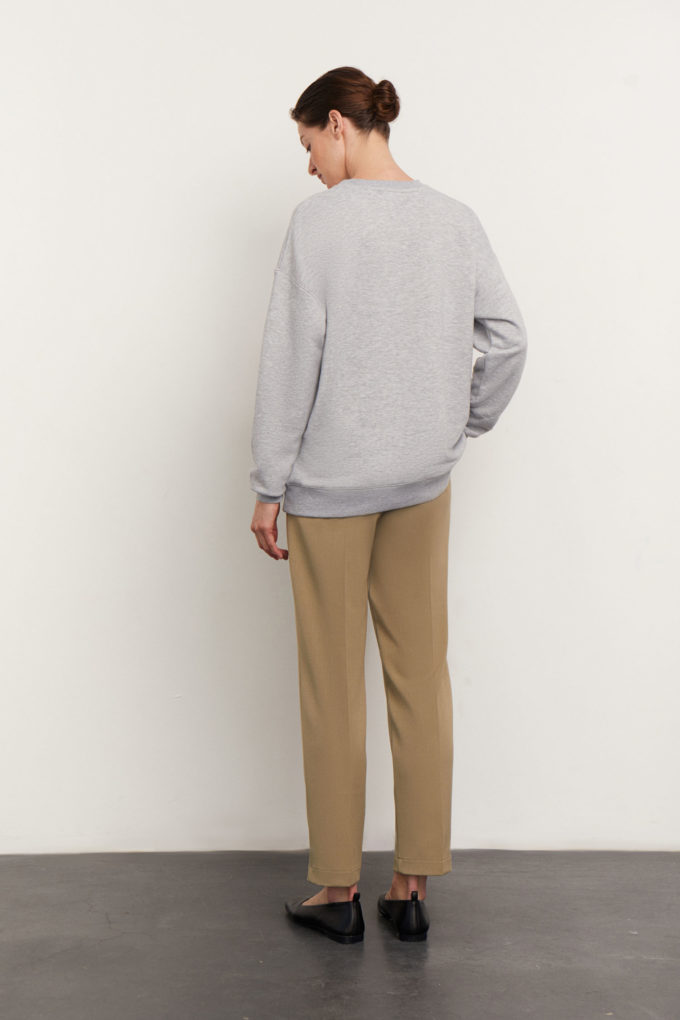 Sweatshirt with embroidery in gray melange photo 3