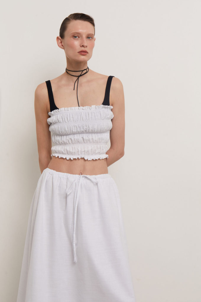 Bandeau top in white (eco) photo 2