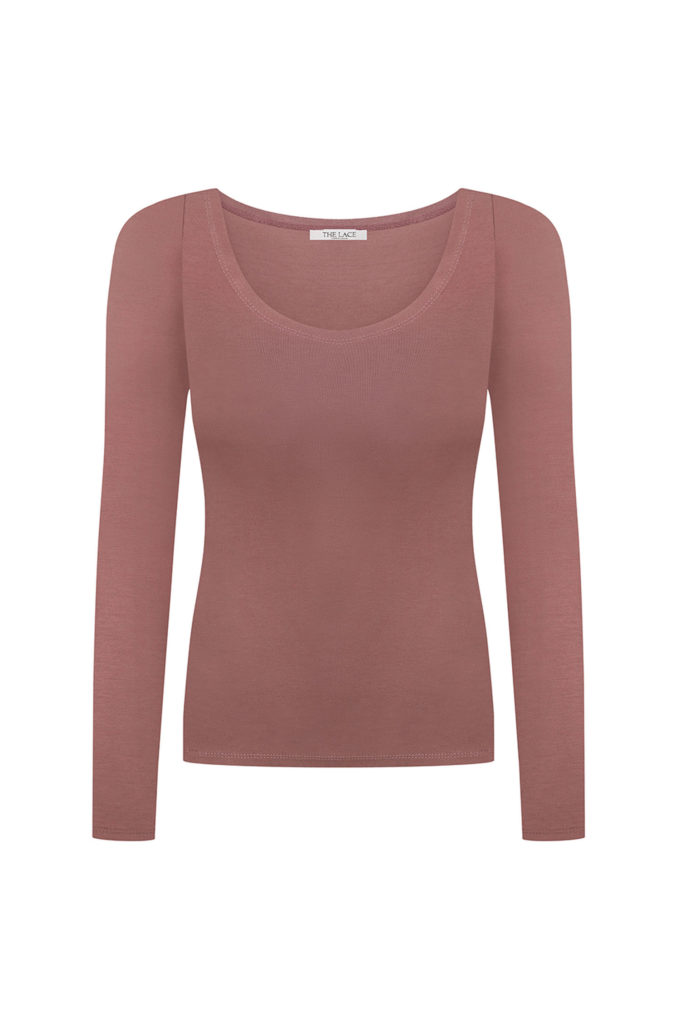 Longsleeve with round neck in cappuccino color photo 5