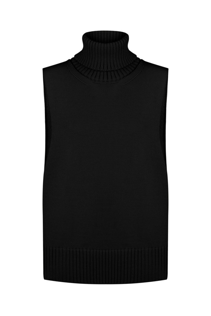 Black woolen vest with free cut photo 4