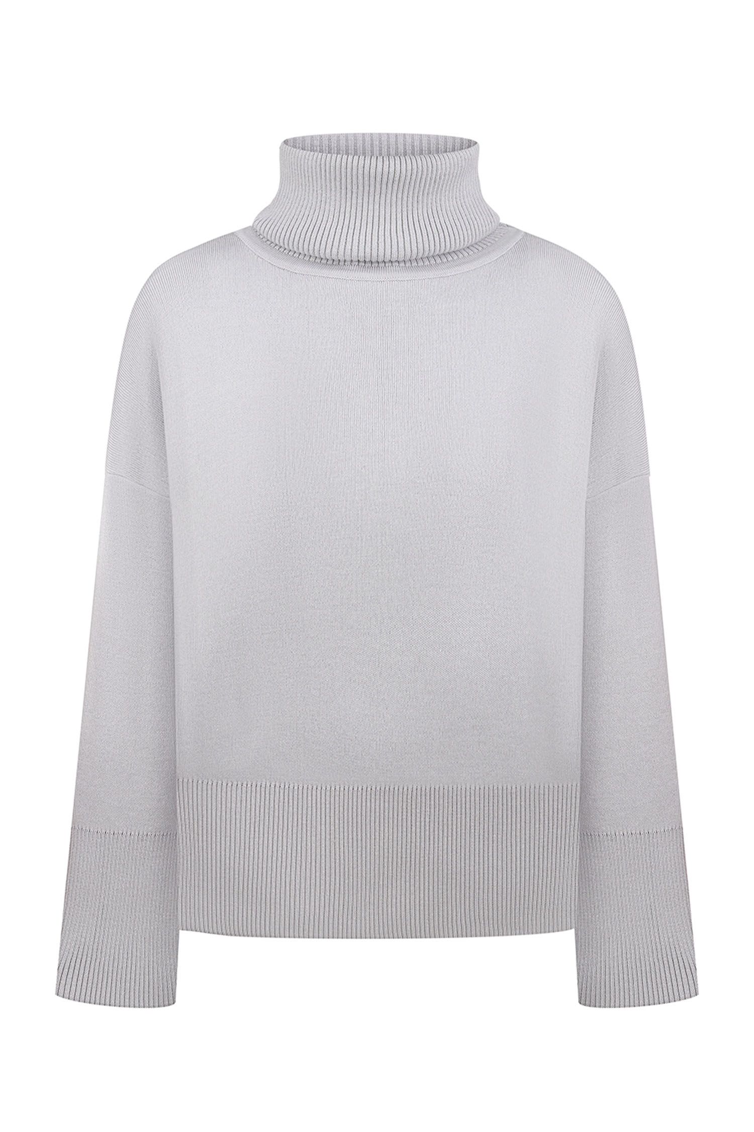 Трикотажний светр з об'ємною горловиною світло-сірий - THE LACE фото 245449