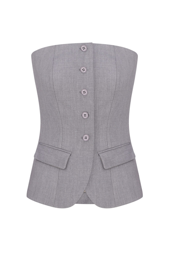 Corset with pockets in gray photo 5