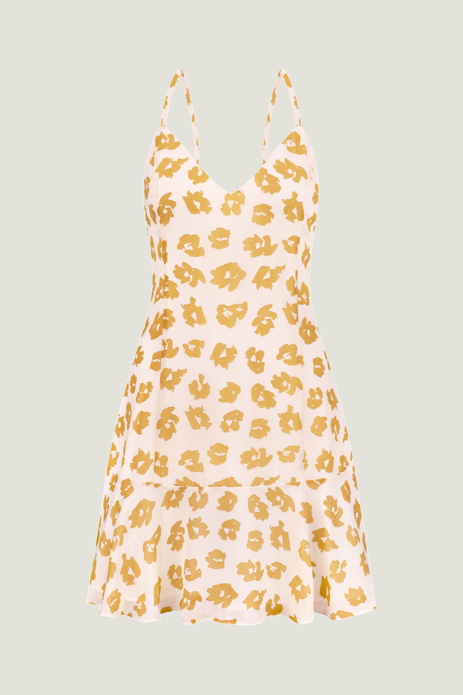 Сукня міні шифонова на тонких бретелях з принтом молочна - THE LACE фото 314280