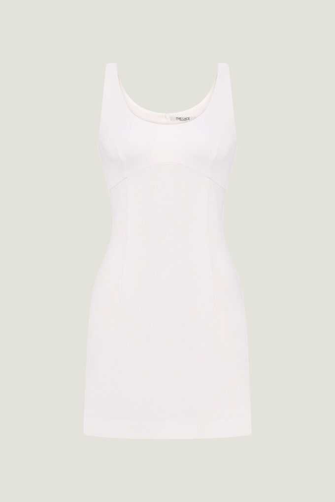 Fitted mini dress in white photo 5