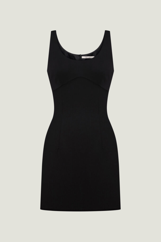 Fitted mini dress in black photo 5