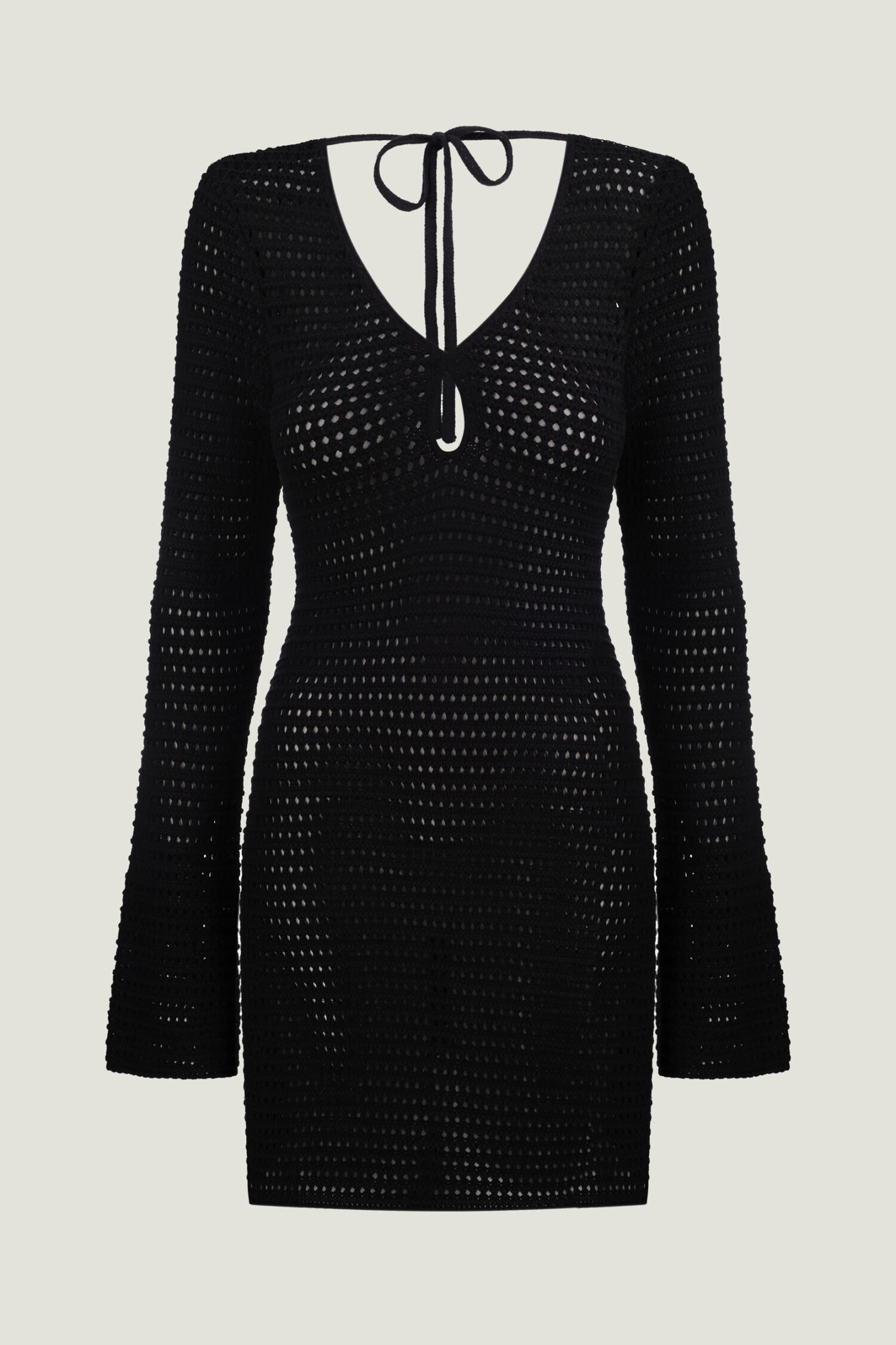 Трикотажна сукня міні з відкритою спиною чорна - THE LACE фото 314292
