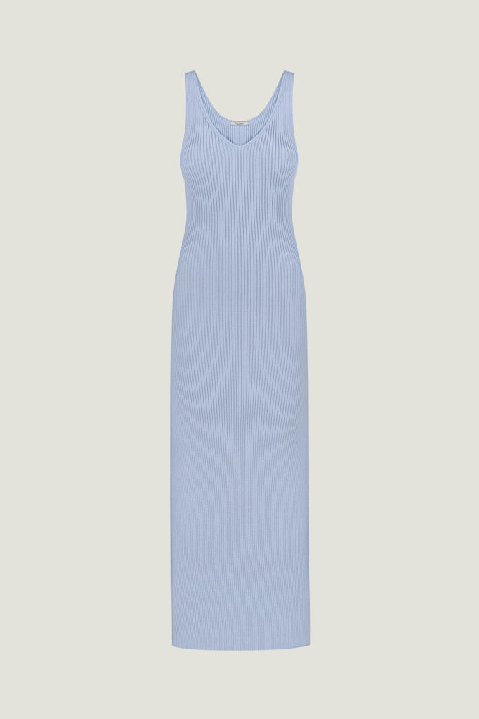Knitted maxi sundress in blue photo 5