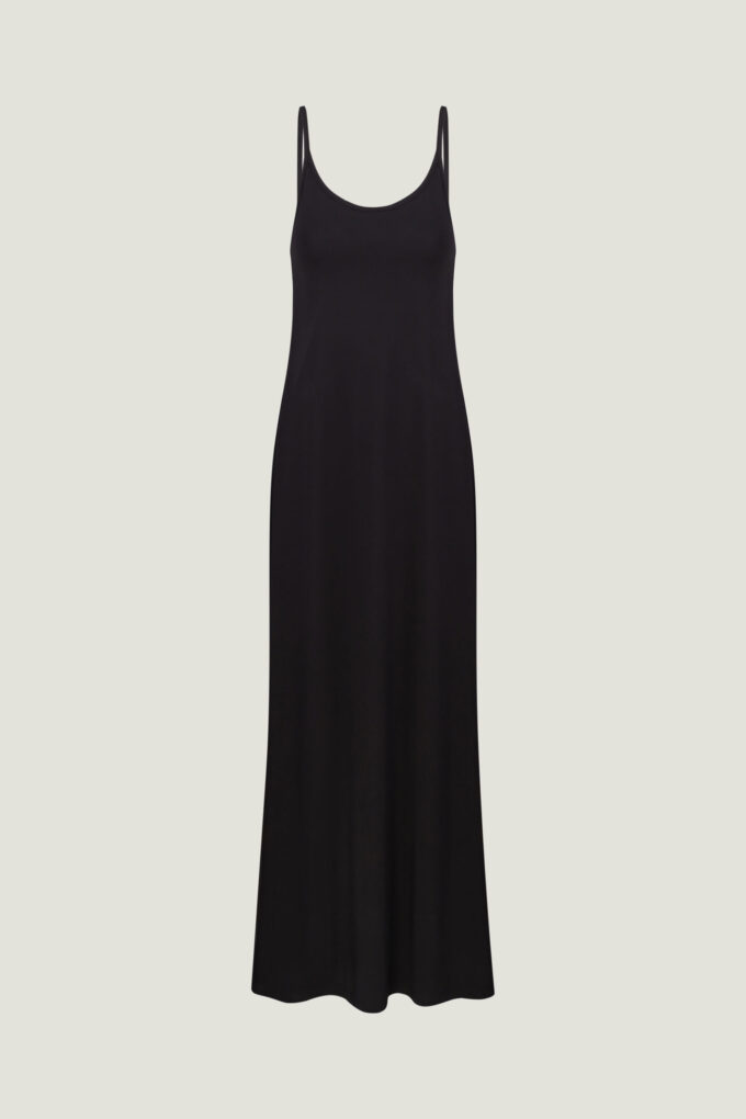 Black knitted maxi sundress with thin straps photo 5