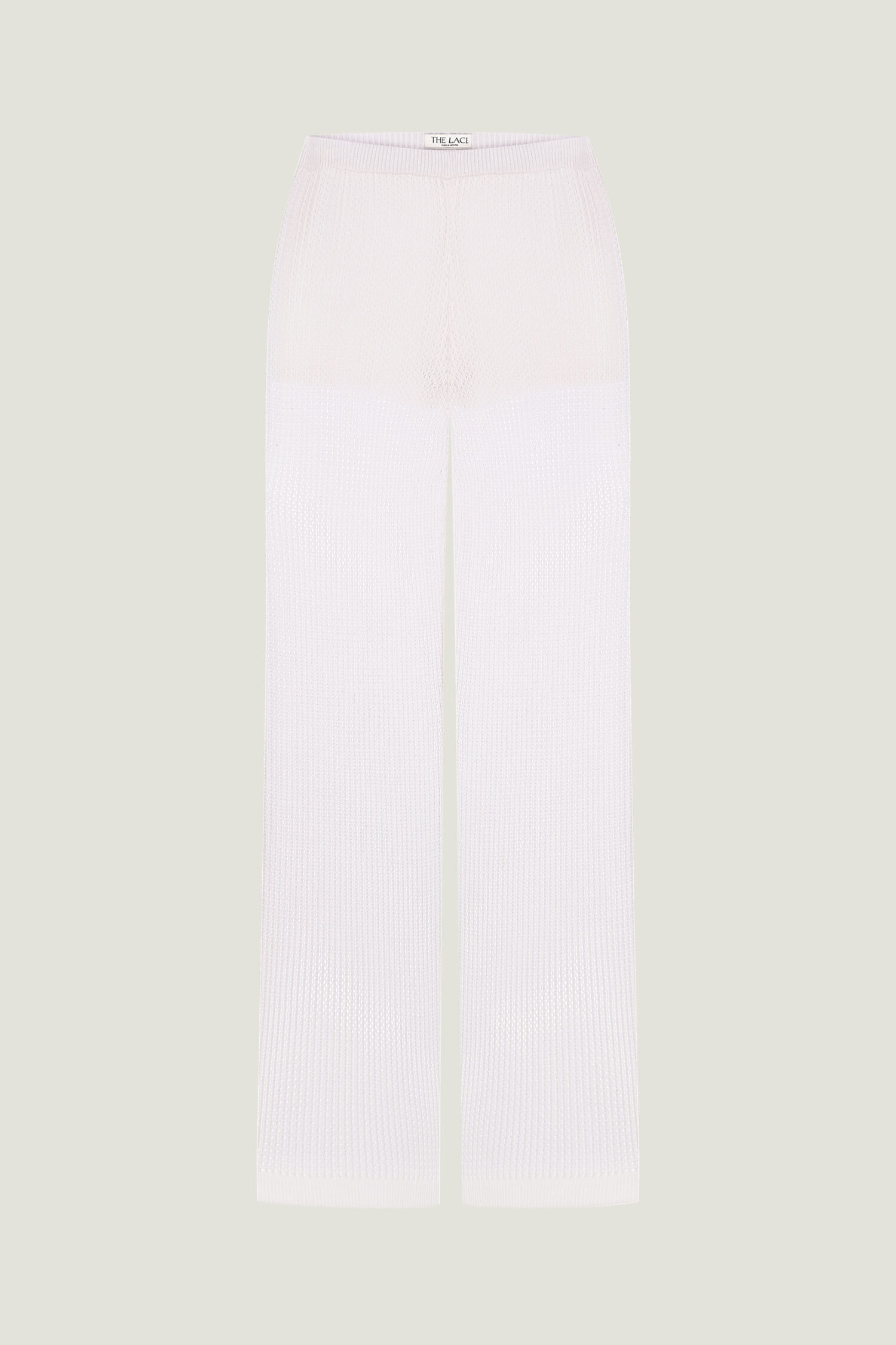 Трикотажні брюки з ажурною вʼязкою молочні - THE LACE фото 314307