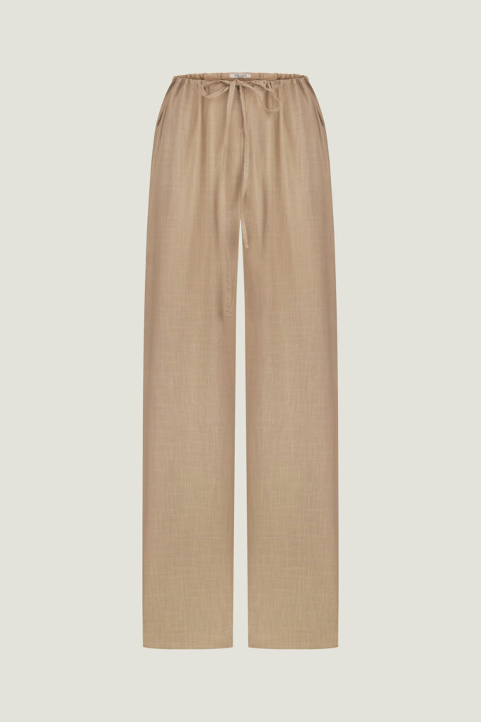 Oversized pants with tie in beige (eco) photo 5