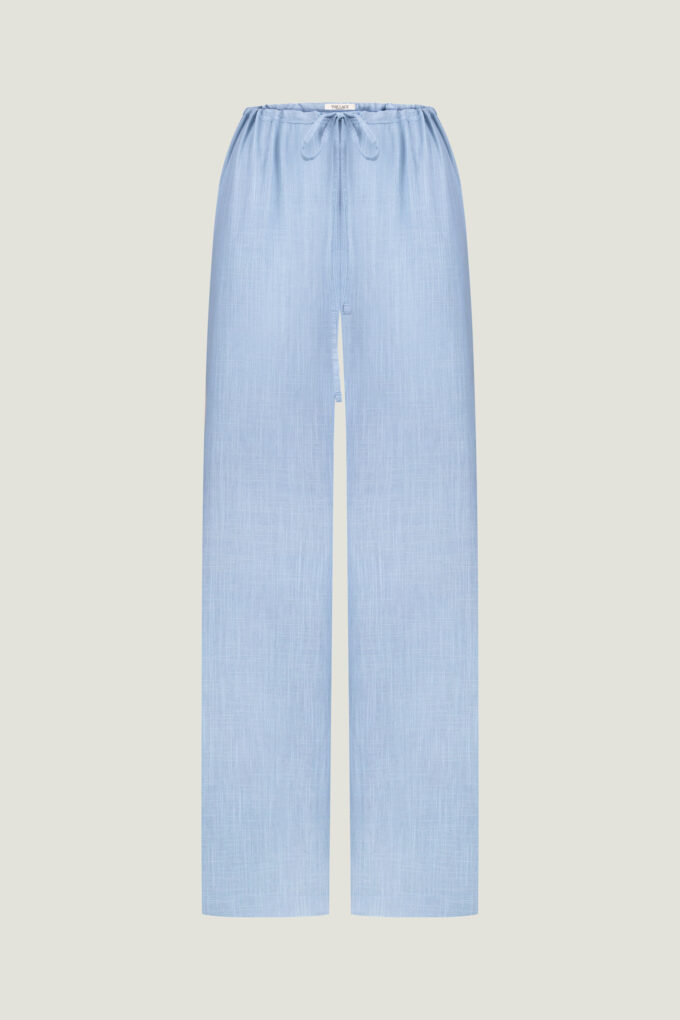 Oversized pants with tie in blue (eco) photo 4
