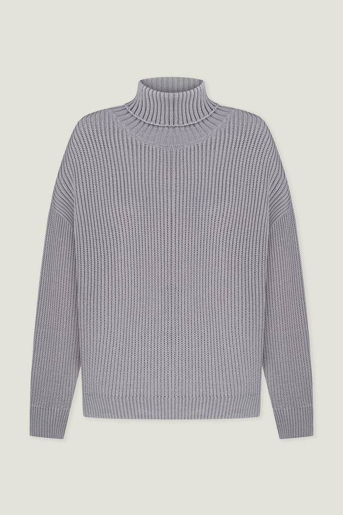 Трикотажний светр із об'ємними рукавами сірий фото 4