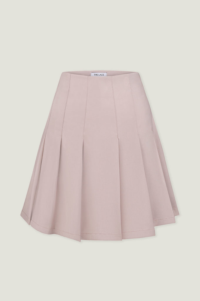 Skirt with pleats in beige photo 4