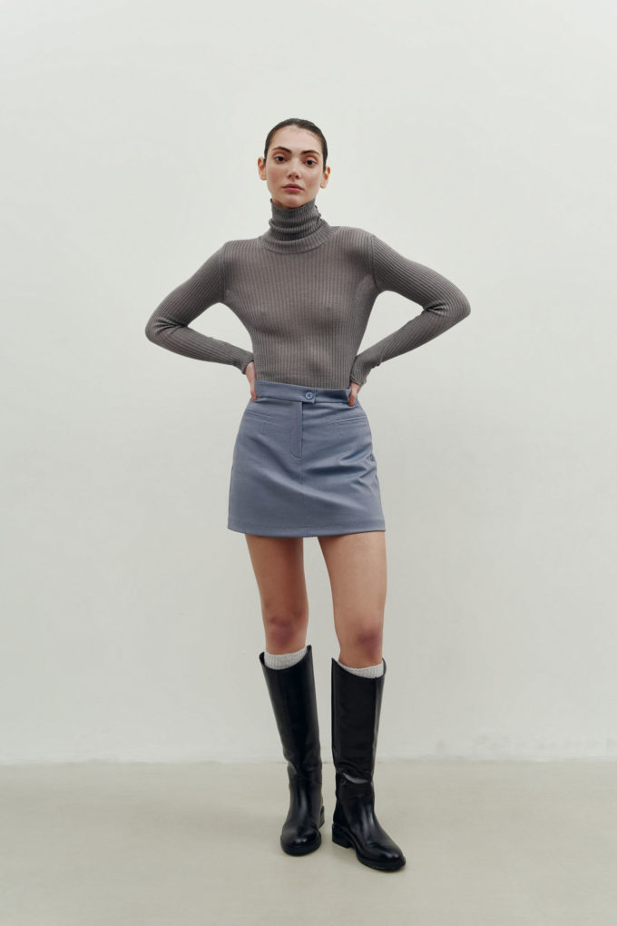 Skirt-shorts in gray-blue photo 3