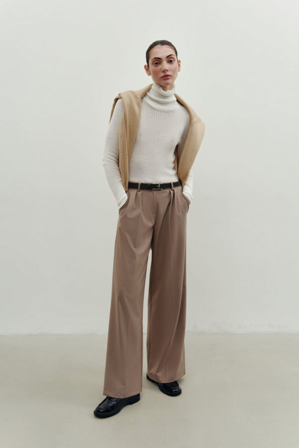 Yeuyyben Autumn Winter Wool Pants Wide Legging Women Loose Trousers Fashion  Knitwear Pants Beige : : Clothing, Shoes & Accessories