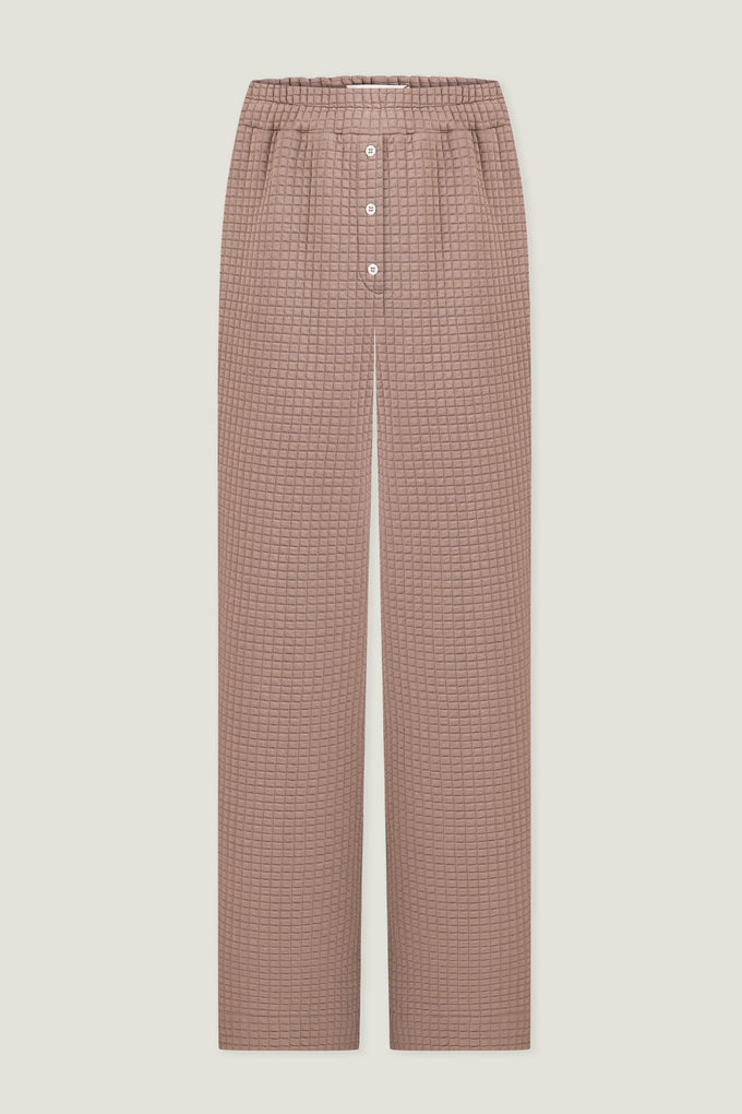 Трикотажні брюки стьобані капучино - THE LACE фото 260012