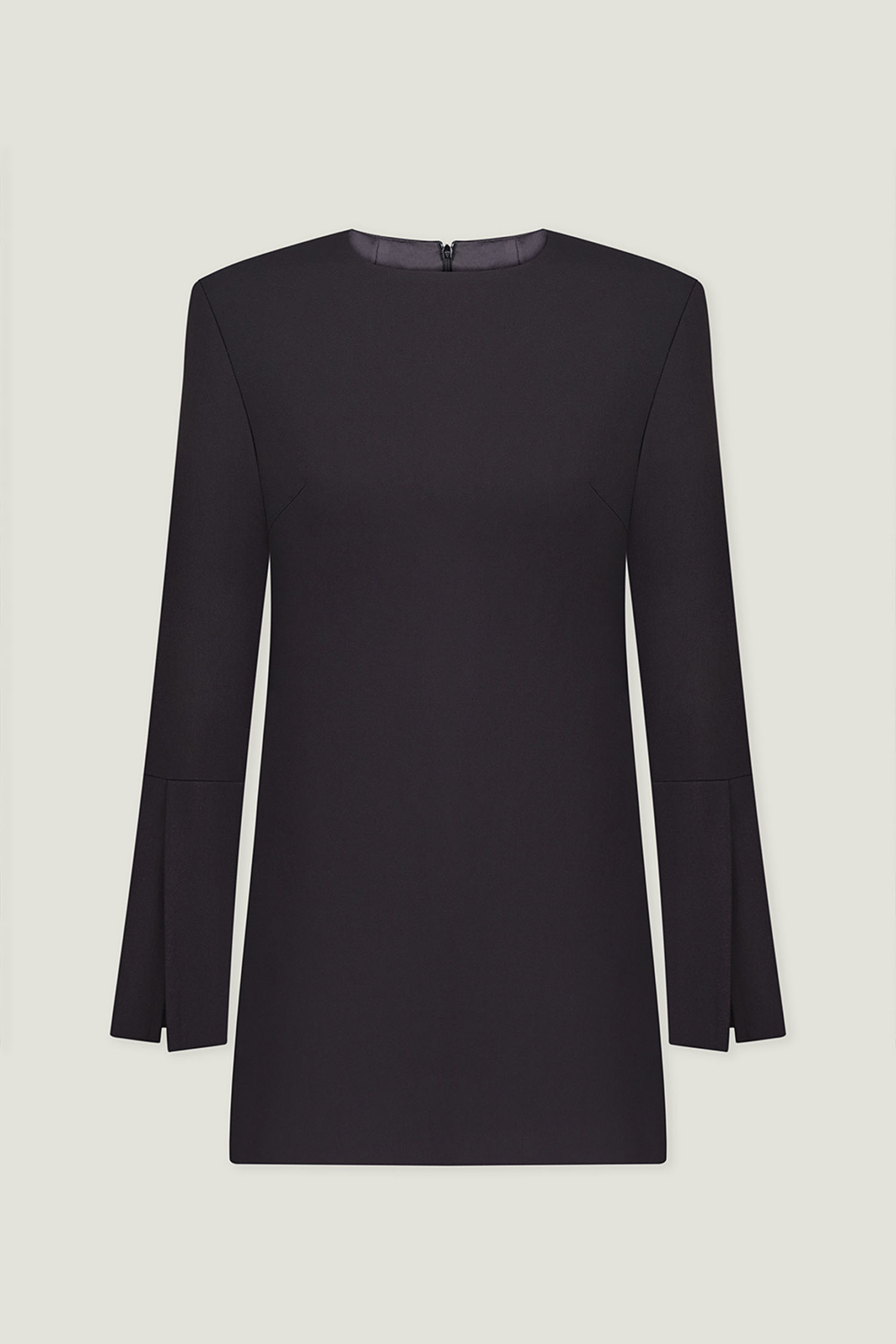 Сукня вовняна міні з широкими манжетами чорна - THE LACE фото 259880