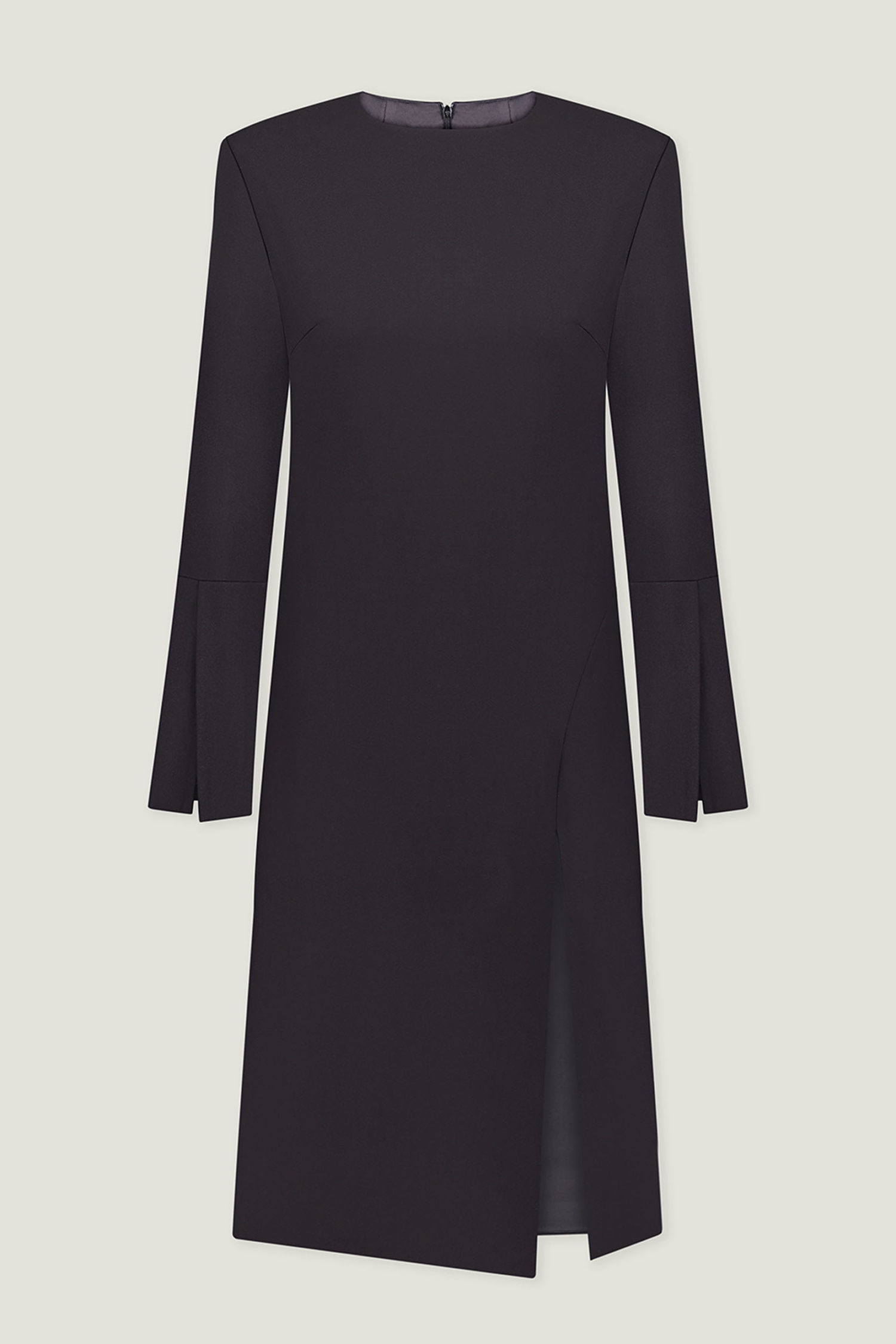 Сукня вовняна міді з широкими манжетами чорна - THE LACE фото 259881