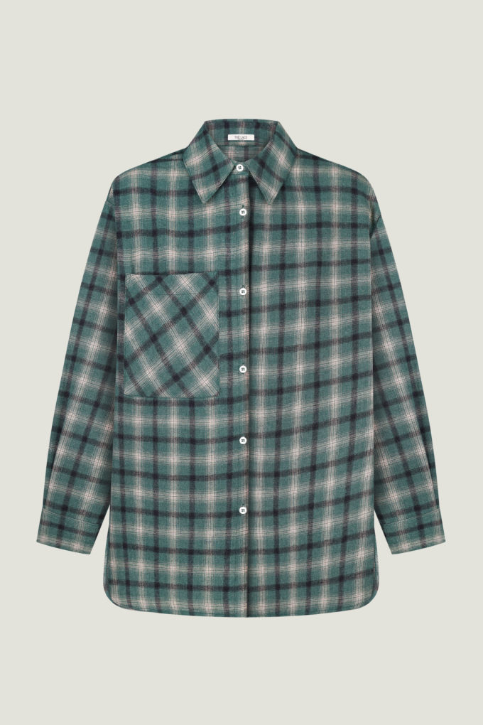 Green checkered shirt with patch pocket photo 4