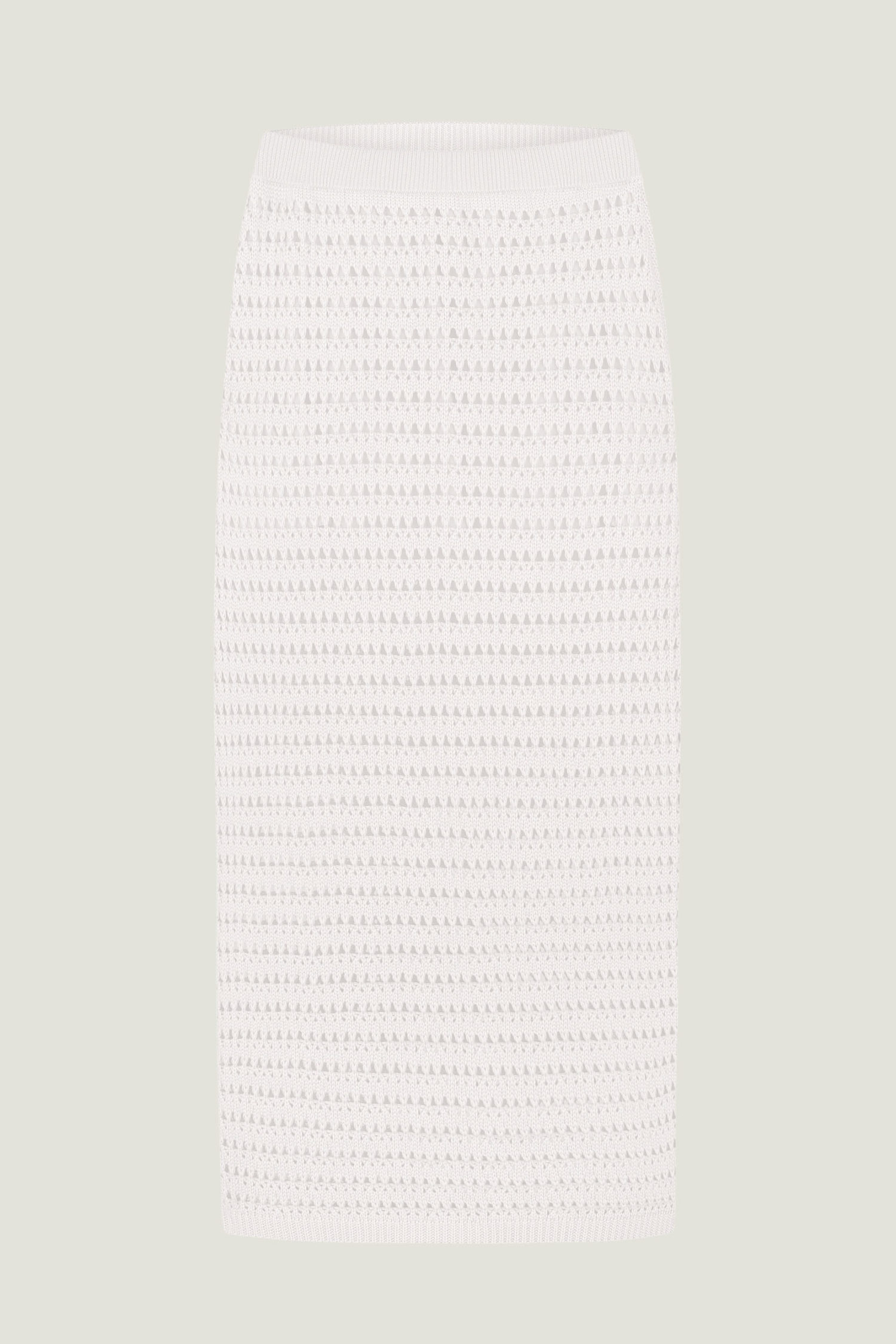 Трикотажна спідниця з ажурною вʼязкою молочна - THE LACE фото 271890