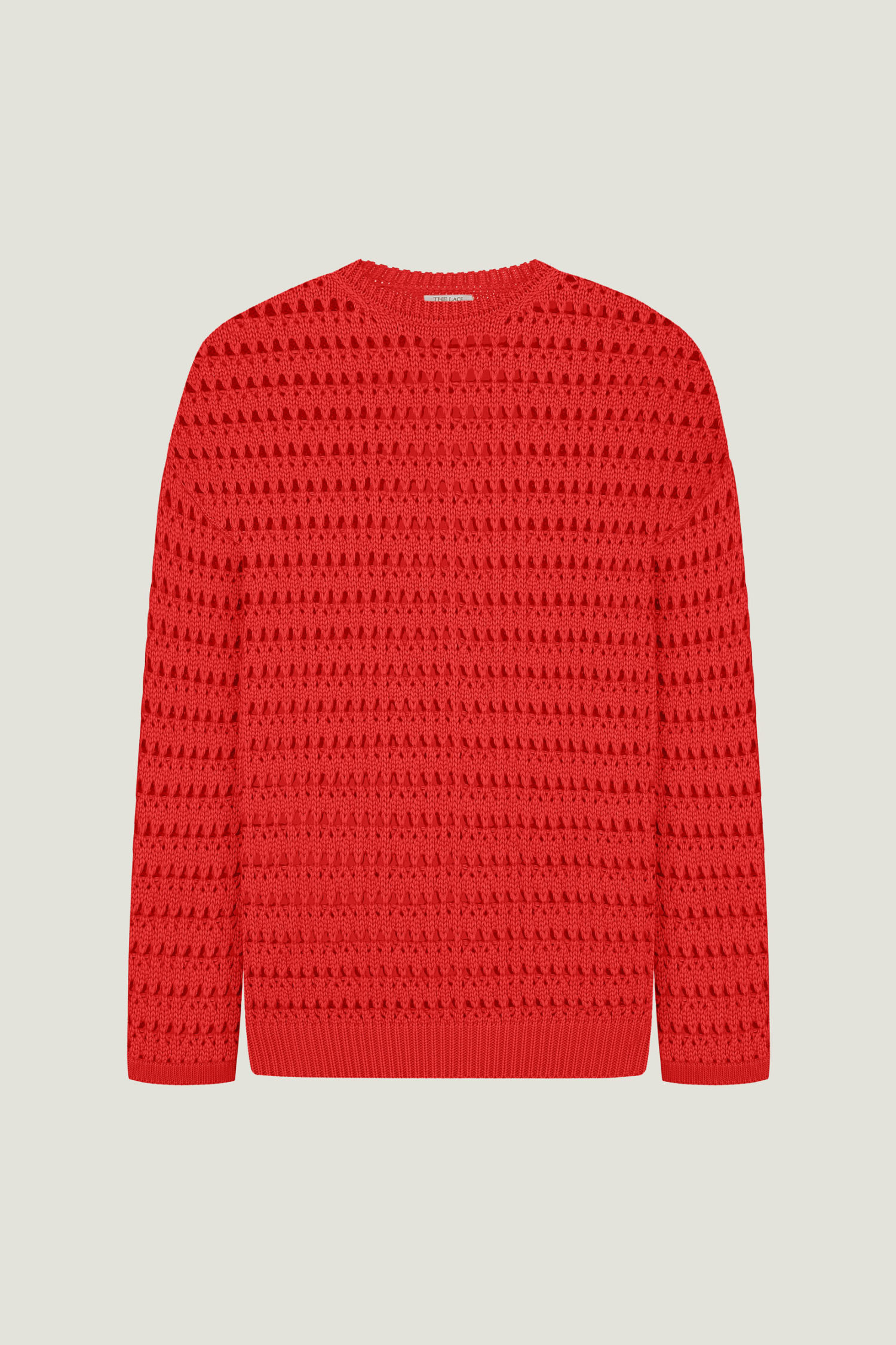 Трикотажний светр із ажурною вʼязкою червоний - THE LACE фото 271892