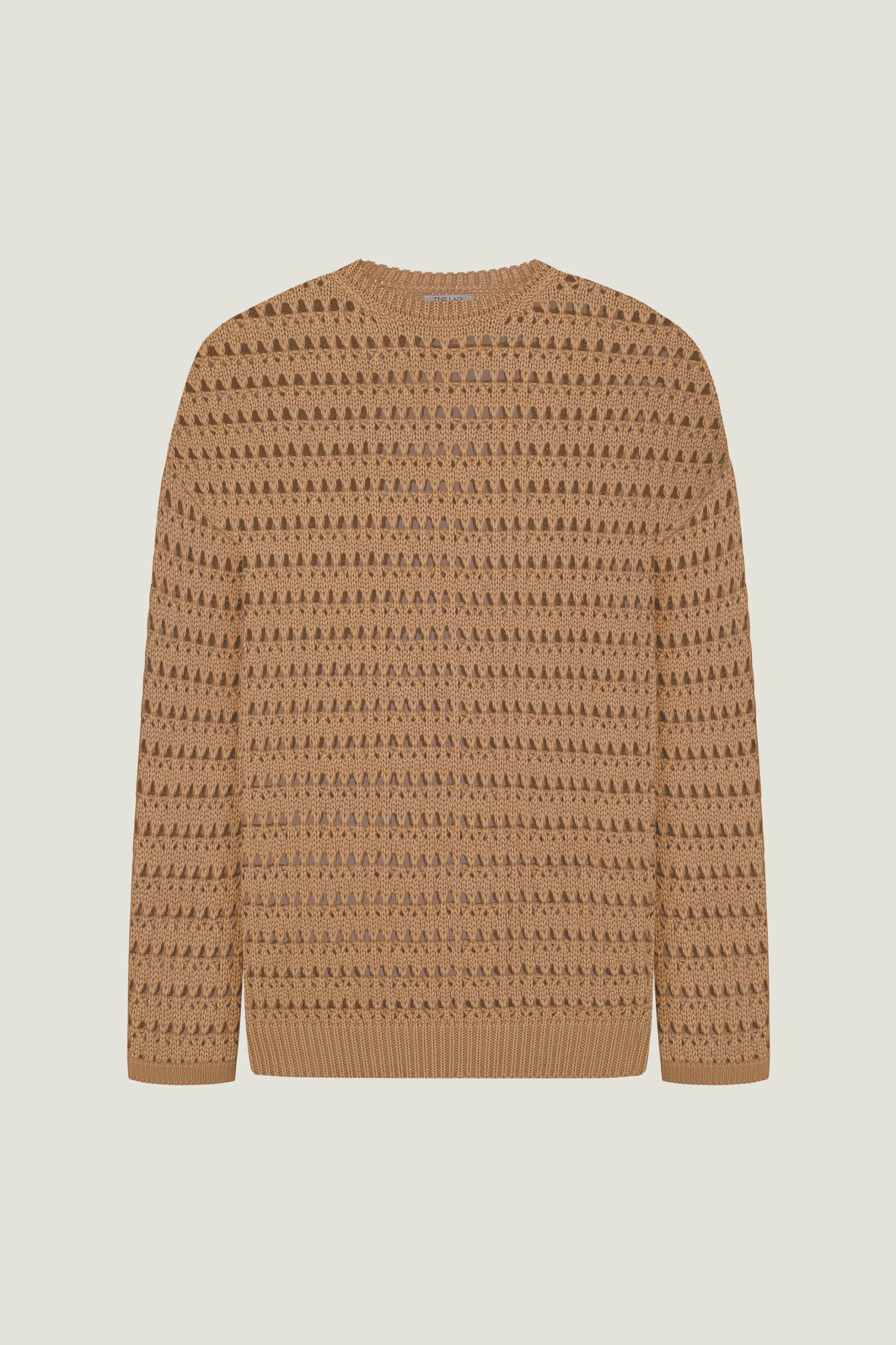 Трикотажний светр із ажурною вʼязкою бежевий - THE LACE photo 271893