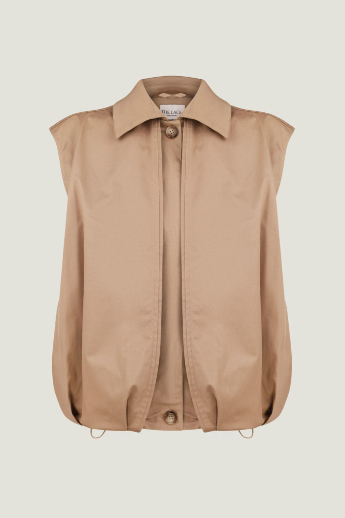 Beige cotton oversize vest photo 5