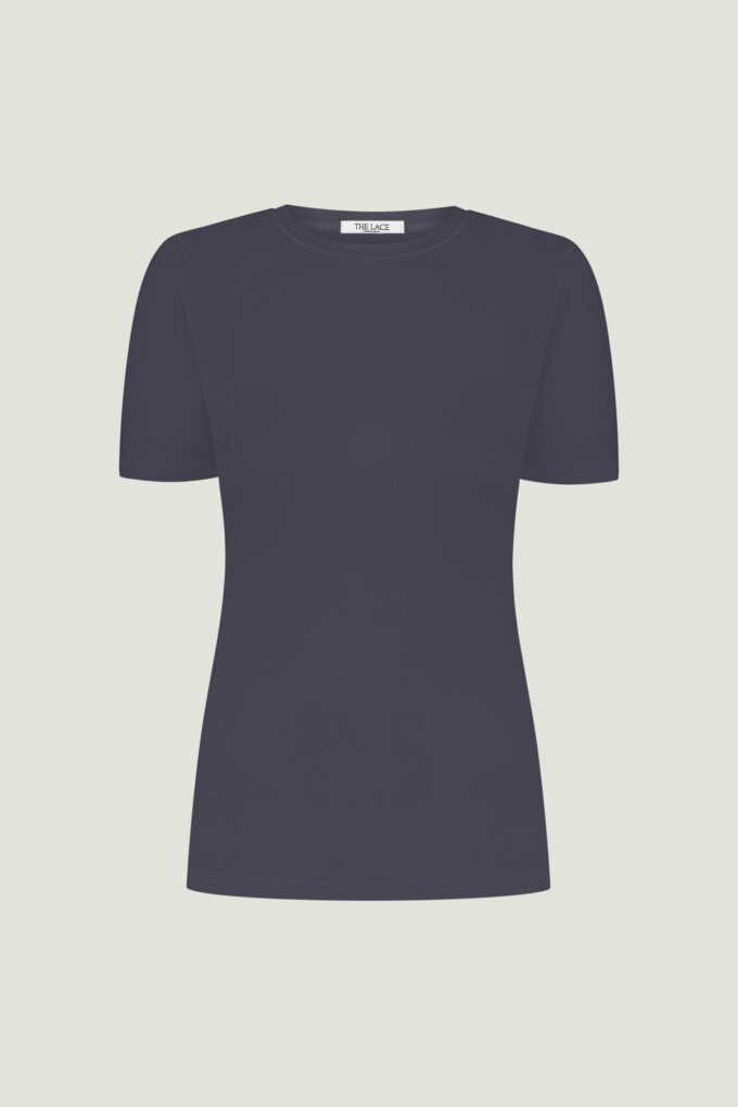 Slim fit T-shirt in graphite photo 3