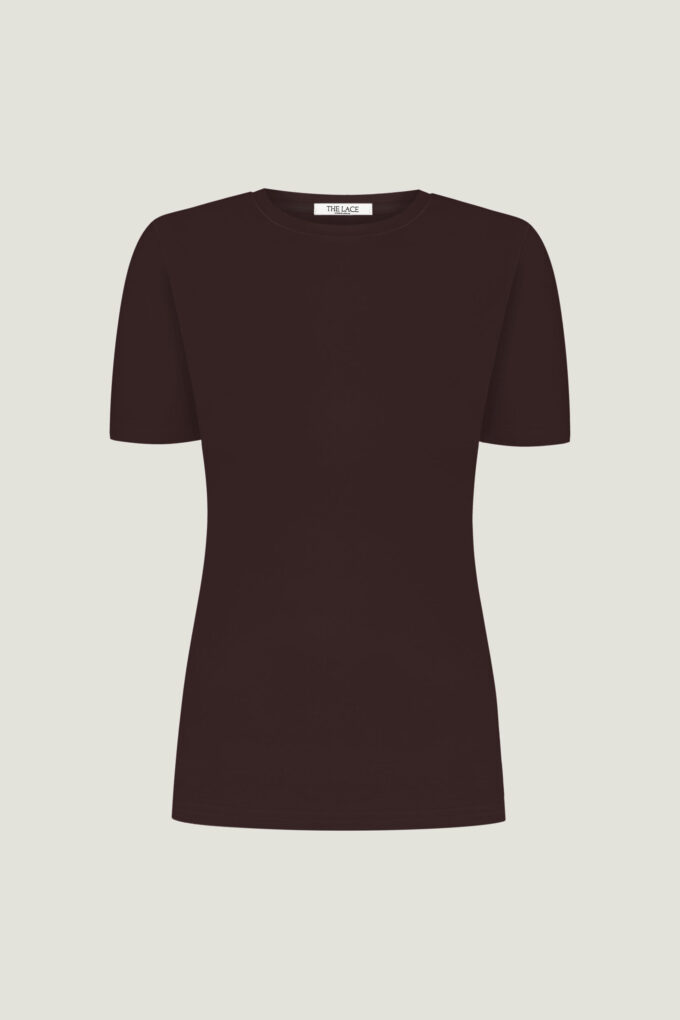 Slim fit T-shirt in chocolate photo 3