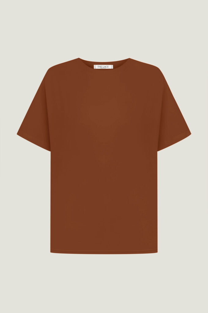 Oversize T-shirt in terracotta photo 4