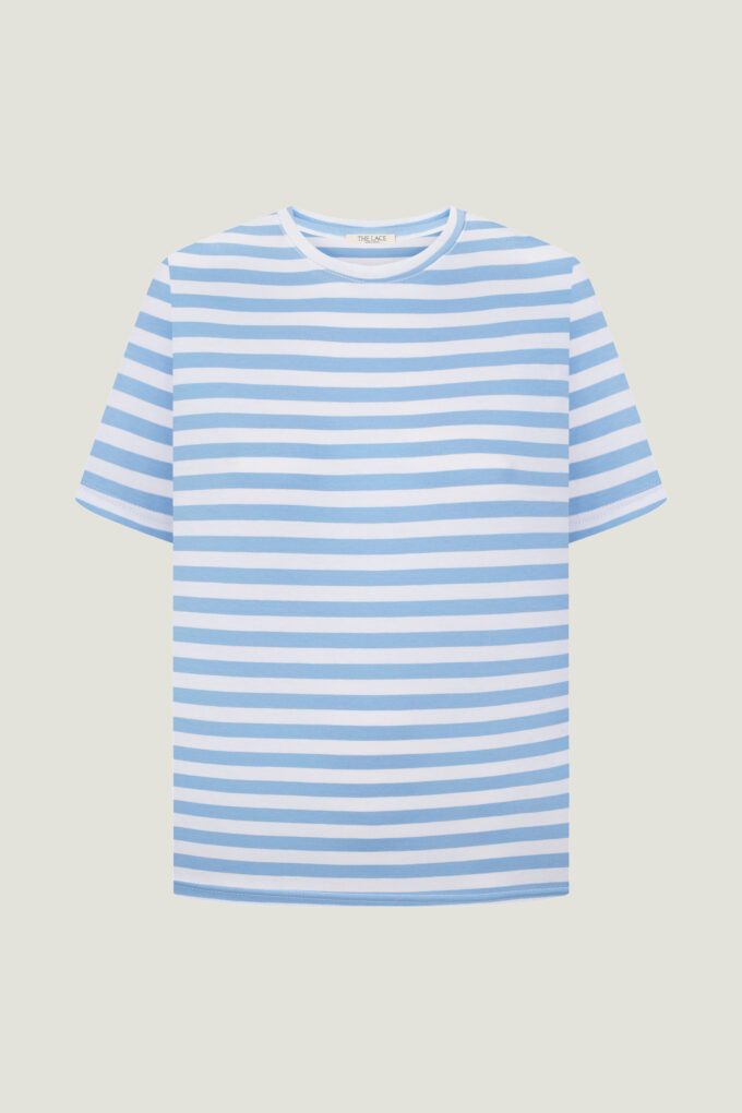 Relaxed fit T-shirt with stripes in blue photo 4