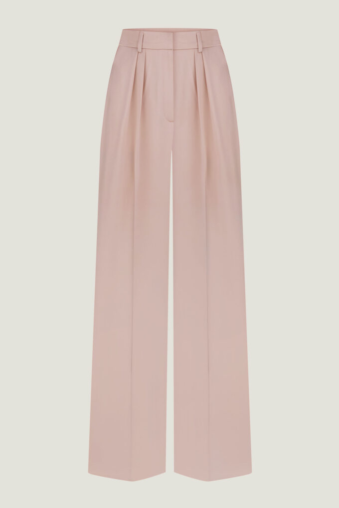 Low-waisted palazzo pants in powder photo 5