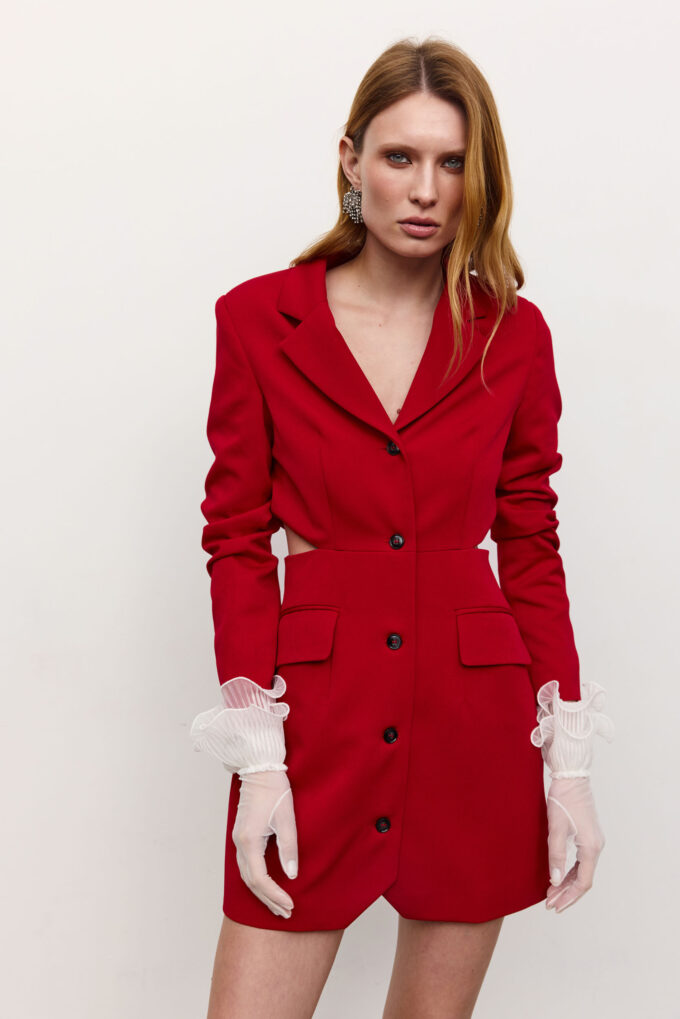 Сукня-жакет з вирізами червона Modena - THE LACE photo 274084