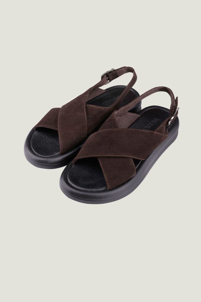 Suede sandals in chocolate photo 6