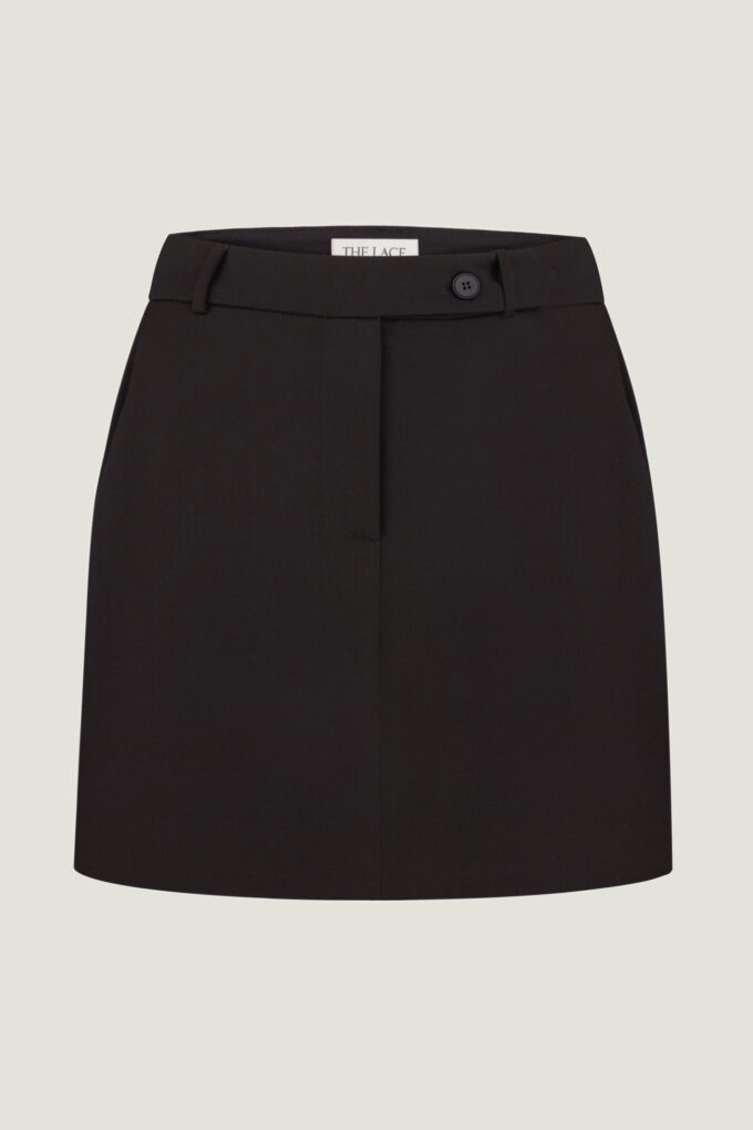 Black mini skirt with a decorative belt photo 4