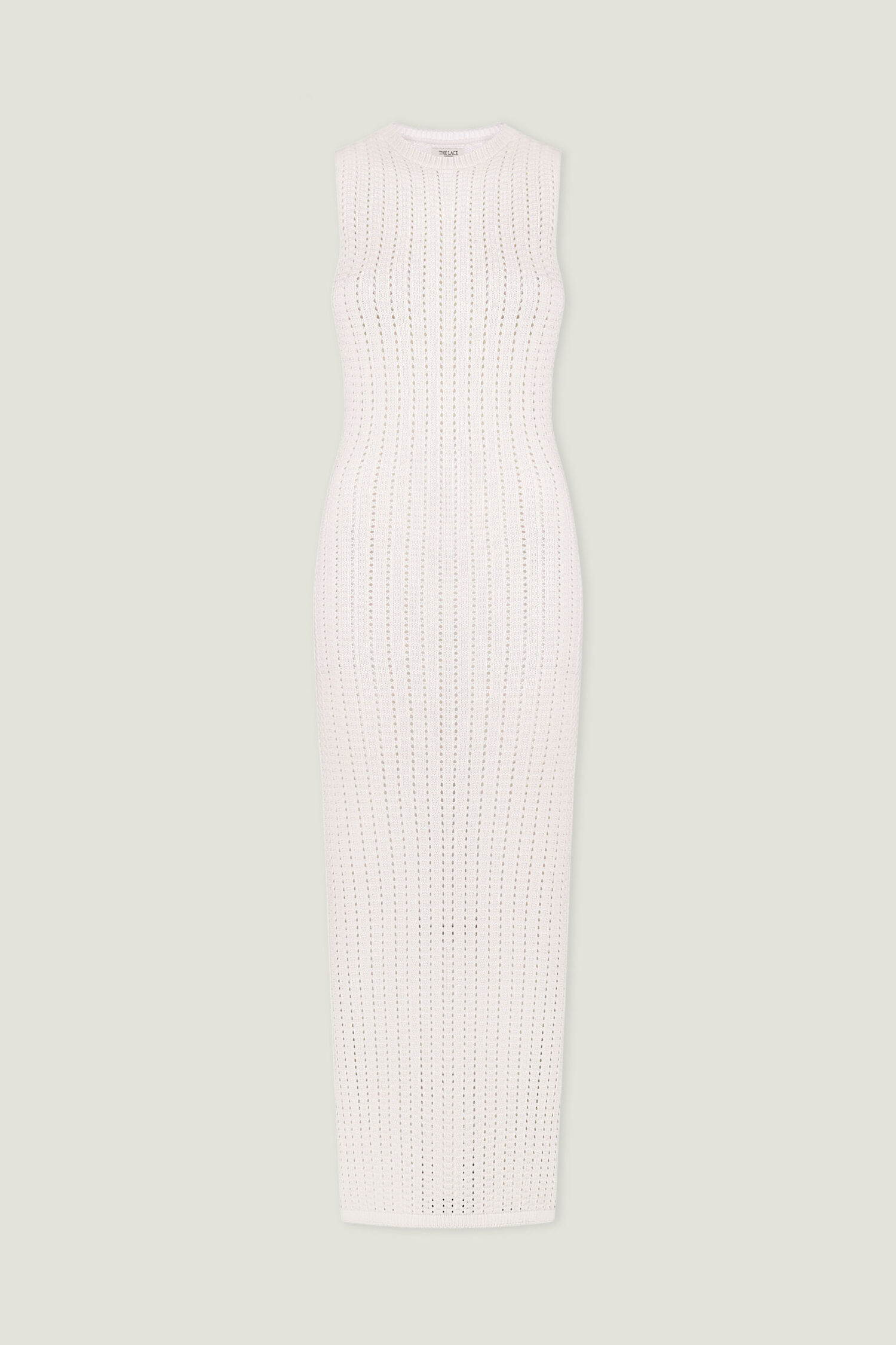 Трикотажна сукня максі з ажурною вʼязкою молочна - THE LACE фото 283160